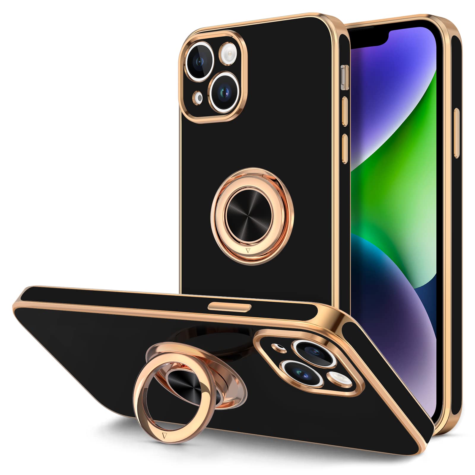 Amazon.com: Hython for iPhone 14 Plus Case with Ring Stand [360